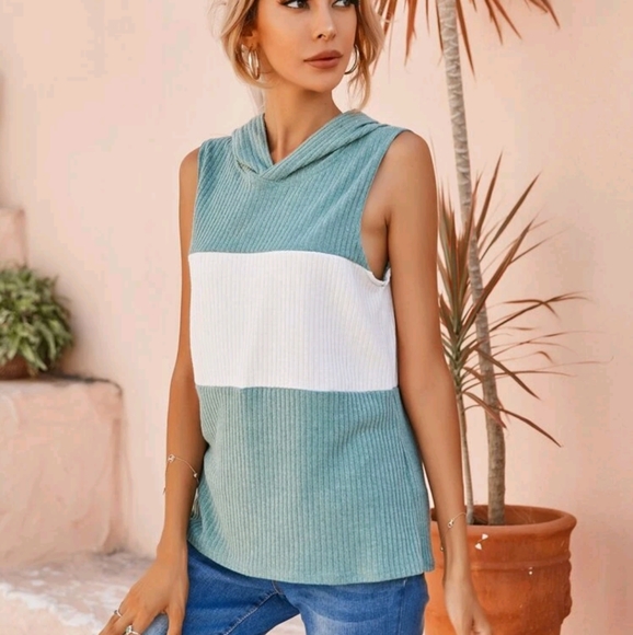 🍉5 for $25* Hooded Colorblock Tank - Picture 6 of 8